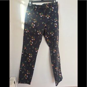 H&M Floral Print Slim Trousers